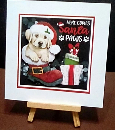 Santa Paws Decoupage Card Mini Kit 7x7 - Labrador by Benita Jenkinson