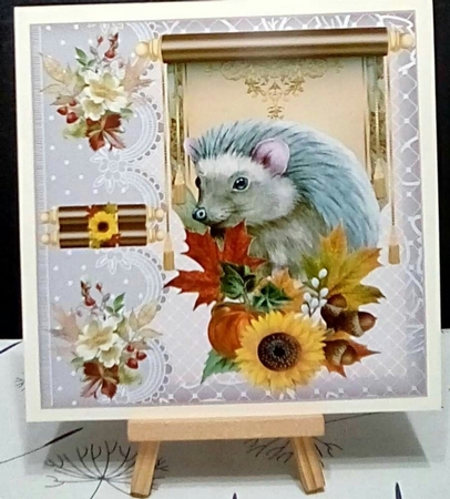 3 Autumn hedgehog card front/toppers by Benita Jenkinson