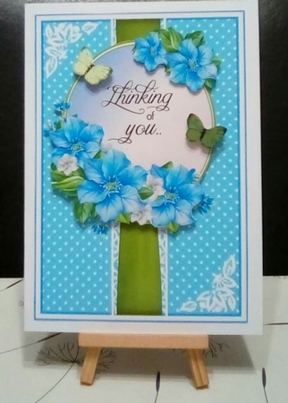A5 True Blue Sympathy Card Front, Topper & Sentiments by Benita Jenkinson