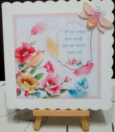 Sympathy Card Front Your Wings Were Ready But Our Hearts Were Not by Benita Jenkinson