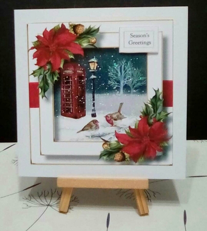 Festive Nights - Telephone Box & Robins 8x8 by Benita Jenkinson