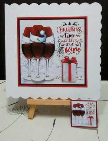 Christmas Wine Card Mini Kit 7x7 by Benita Jenkinson