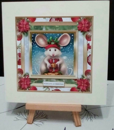 Christmas Snowflakes & Holly 7x7ins Topper by Benita Jenkinson