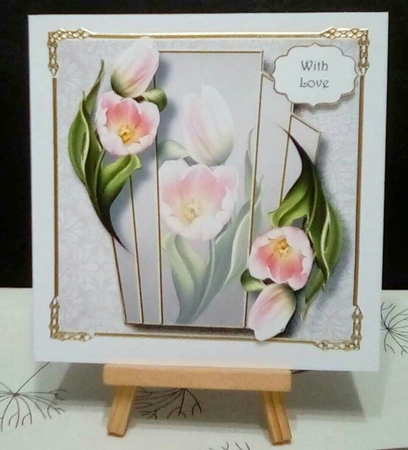 Art Deco Beautiful Floral - Pink Tulips by Benita Jenkinson