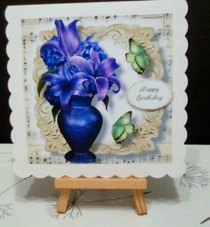 Fabulous Floral With Sheet Music - Dark Shadows Lilies 8x8 by Benita Jenkinson