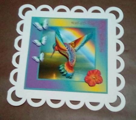 Hummingbird Decoupage Card Mini Kit 7x7 by Benita Jenkinson