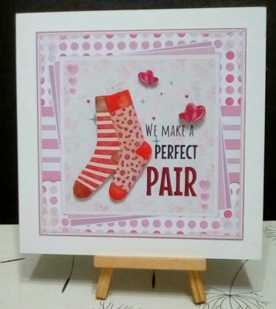 Fun Perfect Pair 7x7ins Decoupage Topper by Benita Jenkinson