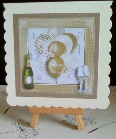 Birthday Gold Pattern 7x7ins Insert 3 by Benita Jenkinson