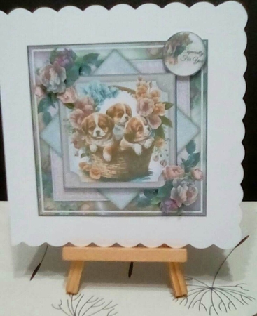 Vintage Puppy Basket 05 Mini Page Kit by Benita Jenkinson
