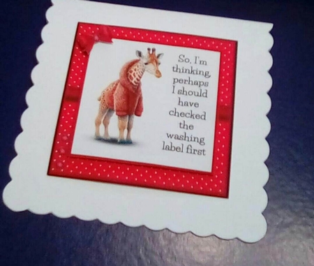 Giraffe Washing Day - 7x7 Square Card Kit by Benita Jenkinson