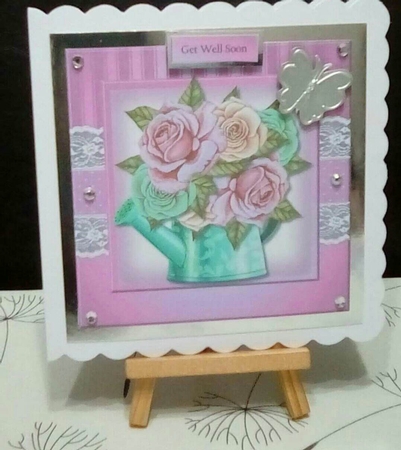 Watering can Spring Roses Topper And Sentiments by Benita Jenkinson