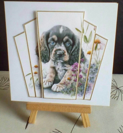 7x7 Art Deco Stacker - Cocker Spaniel Pup by Benita Jenkinson