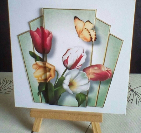 7x7 Art Deco Floral Stacker - Tulips by Benita Jenkinson