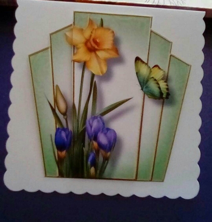 7x7 Art Deco Floral Stacker - Crocus & Daffs by Benita Jenkinson