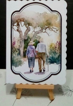 Elderly Couples Enjoying Nature Toppers by Benita Jenkinson