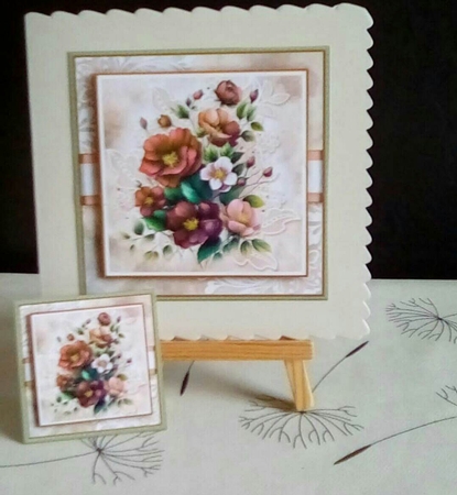 Wild Warm Roses Card Front Kit by Benita Jenkinson
