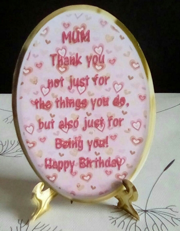 Mums Birthday, i woof you plate sheet and stand by Benita Jenkinson