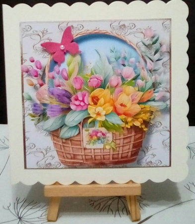 Beautiful Flower Basket 3 8x8 by Benita Jenkinson