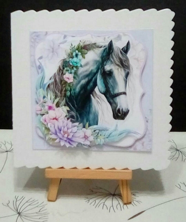 7x7 Beautiful horse silver mini kit by Benita Jenkinson