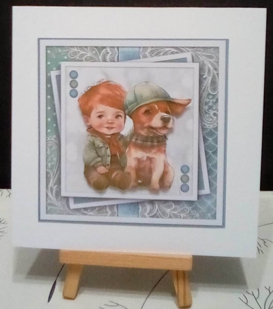 A cute lil boy and his dog three  by Benita Jenkinson
