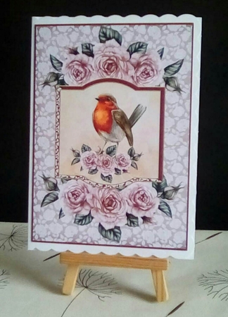 2 Birds with roses card fronts/toppers by Benita Jenkinson