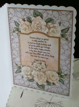 2 Rose Birthday sentiment card fronts/toppers by Benita Jenkinson