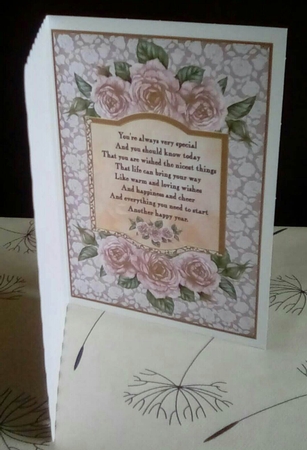 2 Rose Birthday sentiment card fronts/toppers by Benita Jenkinson