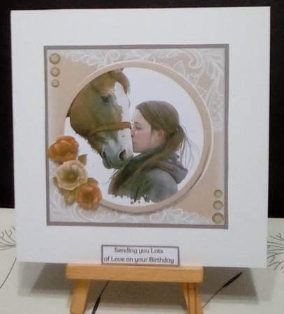 Young Girl and Her Best Friend (7x7 inch square card kit) by Benita Jenkinson