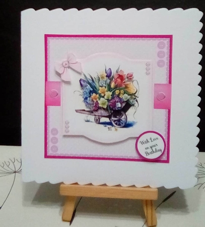Floral Cart (7x7 inch square card kit) by Benita Jenkinson
