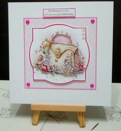 Jewelled Handbags - Makes 4 Cards (7x7 inch square card kit) by Benita Jenkinson