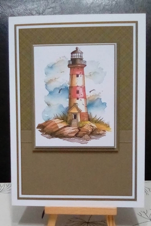 A5 Lighthouse 2 Card Front, Toppers and Sentiments by Benita Jenkinson