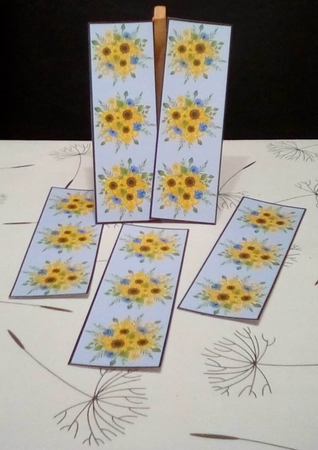Sunflowers and corn flowers bookmarks by Benita Jenkinson