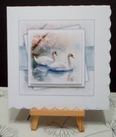 Swans in Cherry Blossom No.3 by Benita Jenkinson