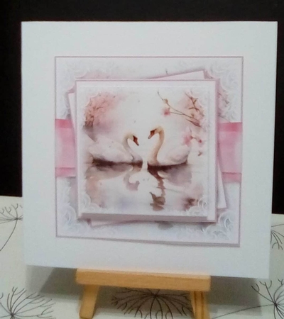 Swans in Cherry Blossom No.4 by Benita Jenkinson