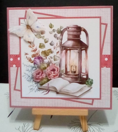 Lantern and flowers 7x7 by Benita Jenkinson
