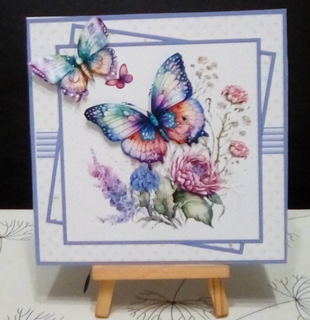 Butterfly and flowers 7x7 by Benita Jenkinson
