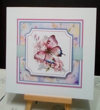 Pink Butterflies Topper Card Kit by Benita Jenkinson