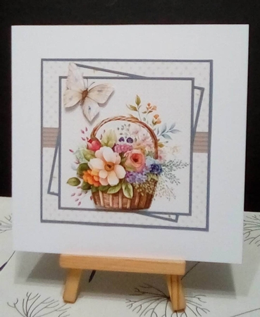 Basket of summer flowers 7x7 by Benita Jenkinson