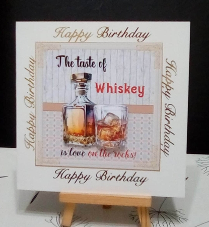 Whiskey on Ice 7x7ins Topper & 4 x Inserts kit 1 by Benita Jenkinson