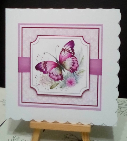 Pink Butterflies Card Topper Series Two by Benita Jenkinson