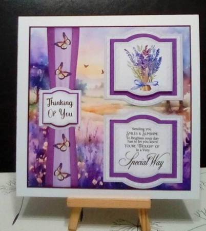 2 Panel lavender sprig card front by Benita Jenkinson