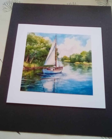 Sailing boat on the river by Benita Jenkinson