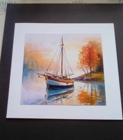 Sailing boat on the river by Benita Jenkinson