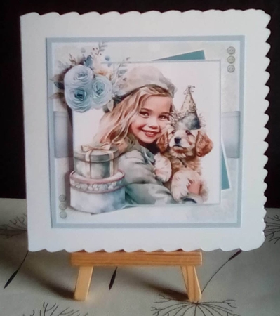Birthday Girl And Puppy Present by Benita Jenkinson