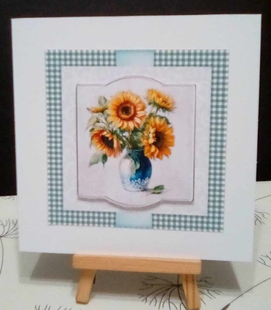 Beautiful flowers in vases kit with matching insert for 7x7 cards by Benita Jenkinson
