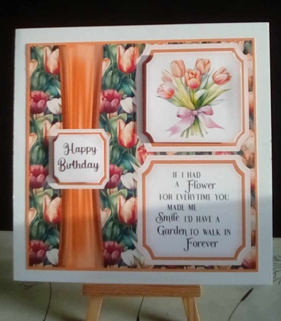 2 Panel tulips card front 4 by Benita Jenkinson