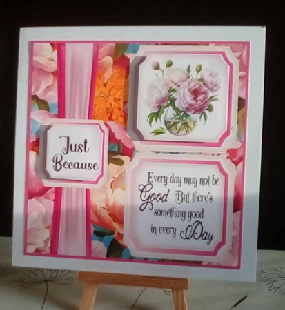 2 Panel peonies card front 1 by Benita Jenkinson