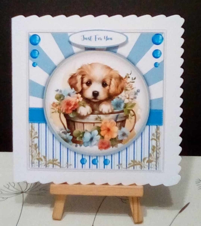 8x8 Mini Kit, Gorgeous Pups in a Basket by Benita Jenkinson