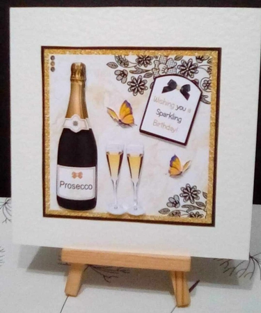 Prosecco Decoupage Card Mini Kit 7x7 by Benita Jenkinson