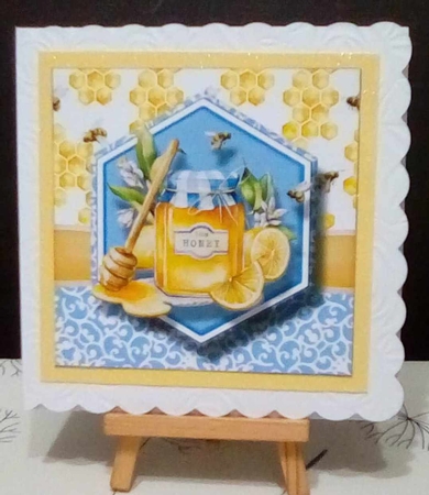 8x8 Celebration Bees Birthday Card Front with Sentiments  by Benita Jenkinson
